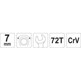 Ключ ріжково-накидний YATO з тріскачкою : CrV, М= 7 мм, L= 130 мм YT-0193