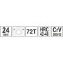 Ключ накидний вигнутий з тріскачкою 24мм з прогумованою ручкою CrV Yato YT-02385