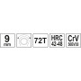 Ключ накидний, вигнутий з тріщаткою YATO: М9, HRC 42-48, Cr-V, з прогумов. ергономічною ручкою [10]
