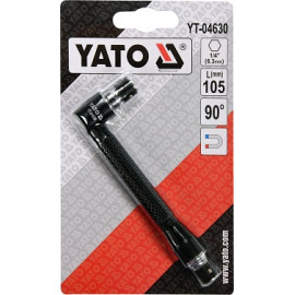 Тримач насадок викруткових  двосторонній YATO : 1/4", кут- 90°, l= 105 мм. [60/240]