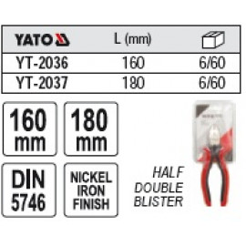 Бокорізи нікельовані YATO : L= 180 мм YT-2037