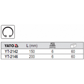 Знімач стопорних кілець YATO (зжим) l=200мм [6/60]