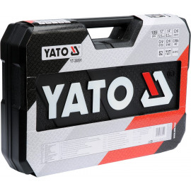 Набір головок торцевих YATO : квадрат 1/2", 1/4" з інструментами, насадками. 109 шт. YT-38891
