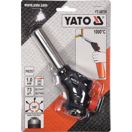 Пальник газовий YATO : цангове з'єднання EN417. до 1 кВт. п'єзозапал. 360°. max t' 1000°c [10/100]