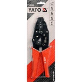 Кліщі для обтискання і зачистки проводів YATO, L=240 мм. RG58-59-62-6 [5/30]