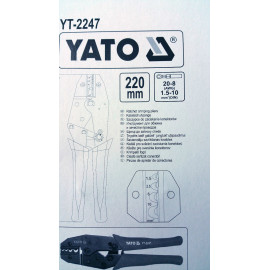 Кліщі для обтискання і зачистки проводів YATO, L=220 мм [5/30]