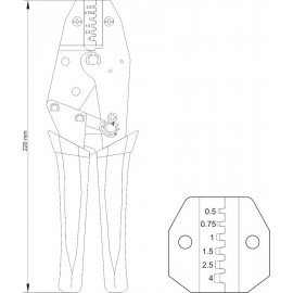 Кліщі для обтискання і зачистки проводів YATO, L=230 мм. 20-12(AWG), 0.5-4 мм2 [5/30]
