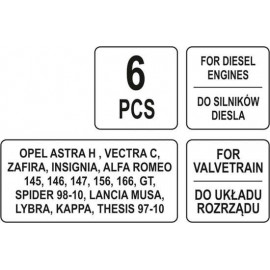 Фіксатори газорозподільної системи двигунів авто групи OPEL 1,9 CDTI 2,0 CDTI YATO наб. 6 елем. [10]