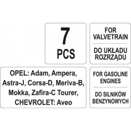 Фіксатори газорозподільної системи двигунів авто групи OPEL.CHEVROLET YATO 1.0-1.4, набір, 7 шт. [5]