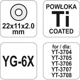 Ролик для плиткорізу YATO YT-3704,-05,-06,-07,-08, Ø=22х11, h= 2 мм [50/250]