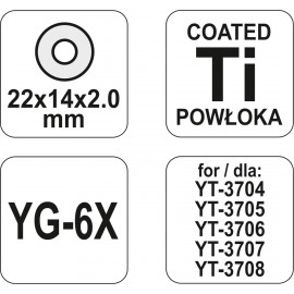 Ролик відрізний для плиткорізу YATO YT-3704,-05,-06,-07,-08; Ø=22 х 14, h= 2 мм [50/250]