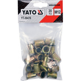 Нітогайка сталева YATO; М 12, l= 22 мм, 20 шт. [15/60]