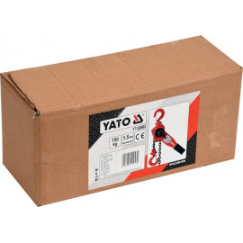 Лебідка ланцюгова ручна YATO : з дотягувачем, H= 1.5 м, F= 750 кг [1]