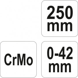 Кліщі затискні YATO : Cr-Mo, L= 250 мм, Ra= 0-42 мм [6/24]