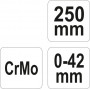 Кліщі затискні YATO : Cr-Mo, L= 250 мм, Ra= 0-42 мм [6/24]