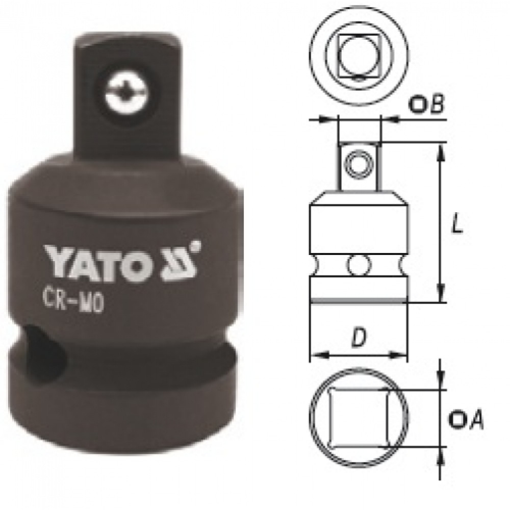 Переходник ударный 3/4"-1/2" Yato YT-1167