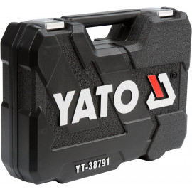 Набір головок торцевих YATO : квадрат 1/2", 1/4" з інструментами, насадками. 108 шт. YT-38791