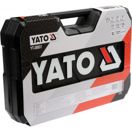 Набір головок торцевих YATO : квадрат 1/2", 3/8", 1/4" з інстр-ми, насадки викруткові. 173 шт. YT-38931
