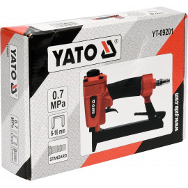 Степлер пневматичний YATO : P= 7 Bar, для скоб h= 6-16 мм, w= 12,7 мм [10/320]