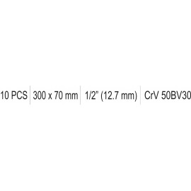 Вороток L-подібний YATO з квадратом 1/2", 300х70 мм [10/20]