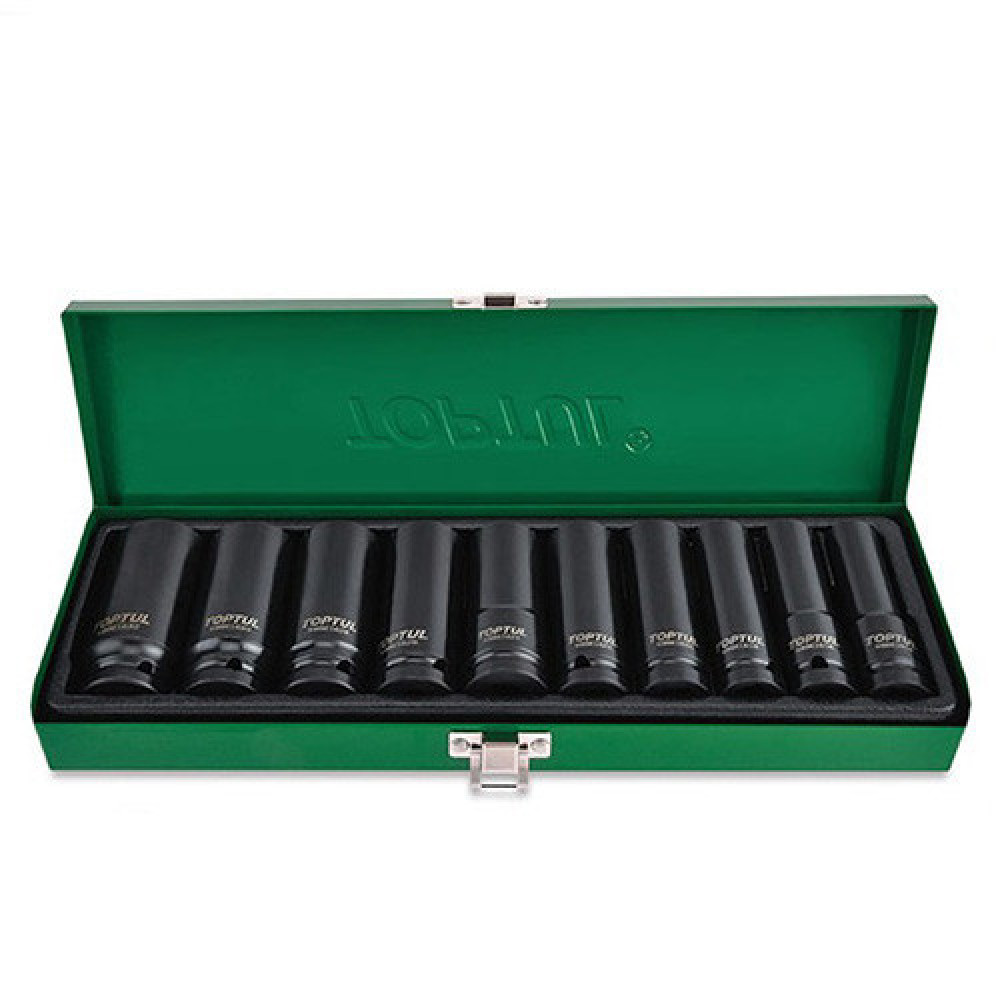 Набор головок дюймовых ударных длинных TOPTUL 1/2" 7/16-1" 10ед. GEAD1002