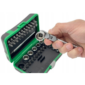 Набор бит и головок с трещоткой TOPTUL 1/4" 41 ед. (12-гран.) TOPTUL GADW4502