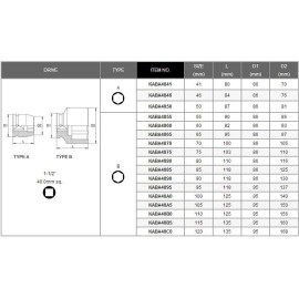 Головка ударная TOPTUL 1-1/2" 65мм KABA4865