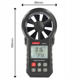 Анемометр крыльчатый USB, Bluetooth 0,3-30м/с, -10-45°C WINTACT WT87B