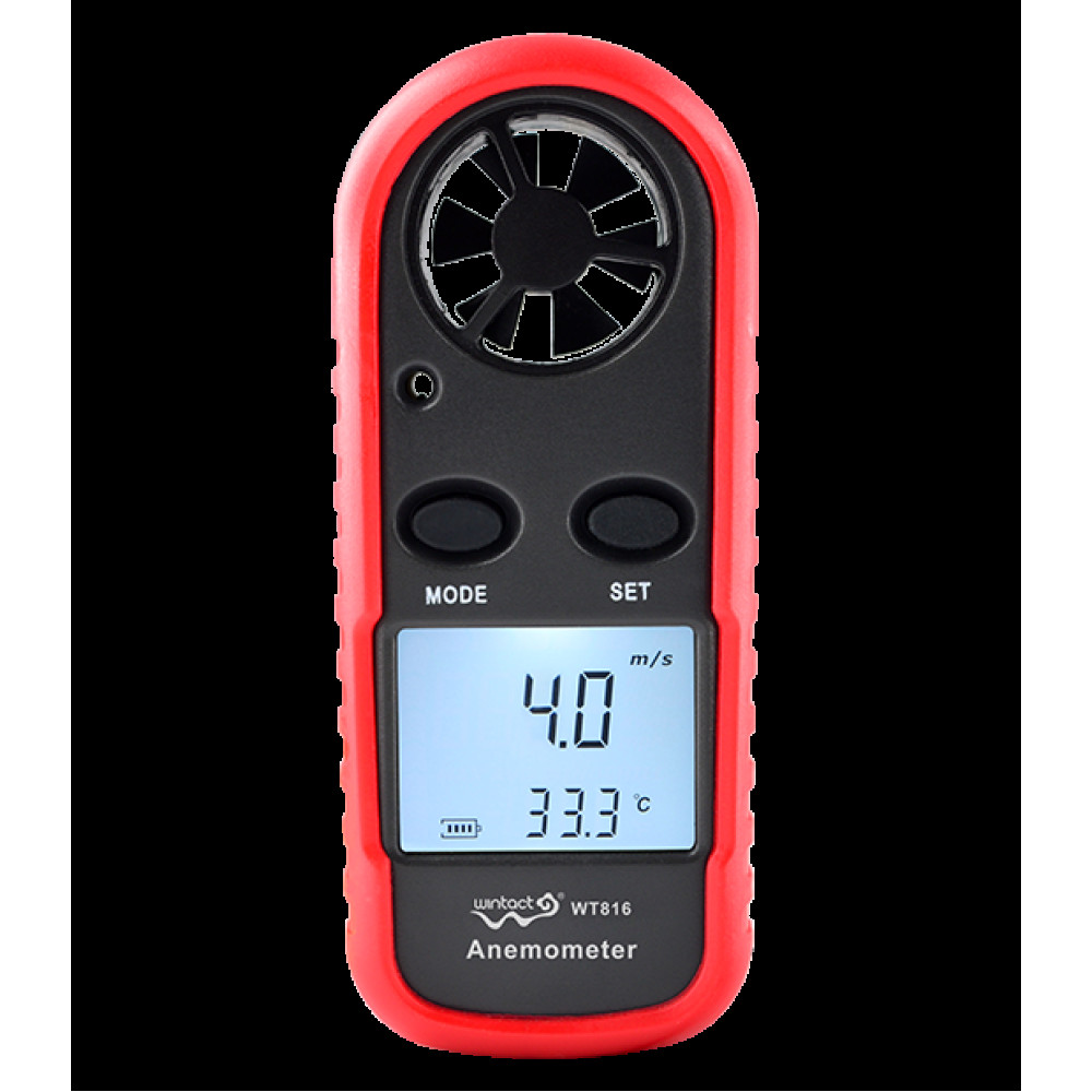 Анемометр цифровой 0,1-30м/с, -10-45°C WINTACT WT816