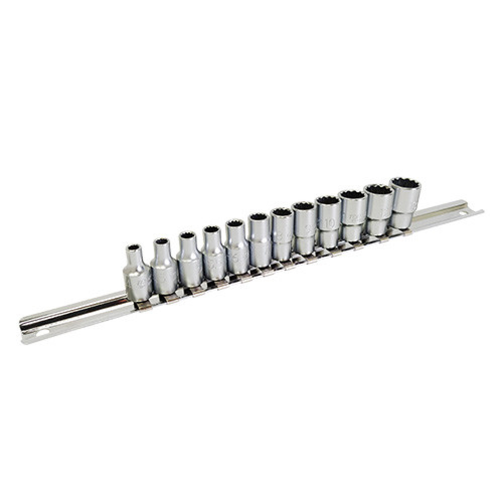 Набор головок на планке 12-гранные 1/4" 12ед. 4-13мм TOPTUL GAAQ0801U-12
