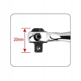 Мини трещетка 1/4" с шарниром (360°) 90 зубцов TOPTUL CHKX0810