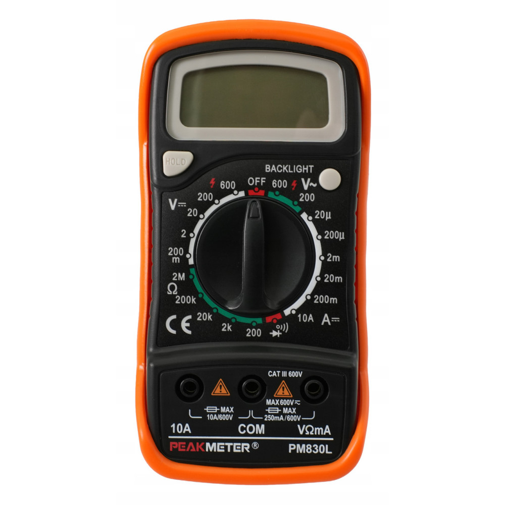 Цифровой мультиметр тестер c подсветкой экрана PeakMeter PM830L
