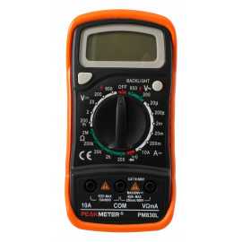Цифровой мультиметр тестер c подсветкой экрана PeakMeter PM830L