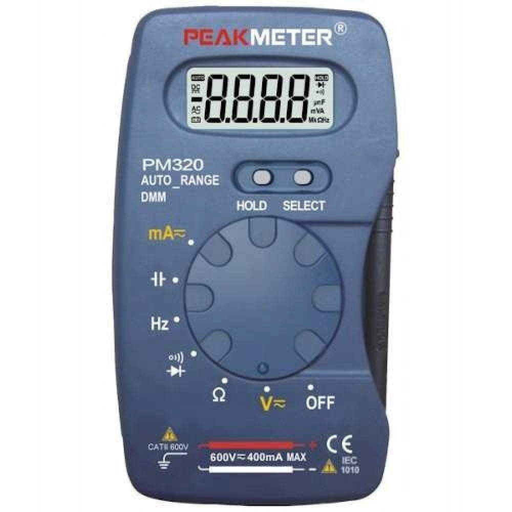 Мультиметр портативный с функцией измерения ёмкости и частоты PeakMeter PM320