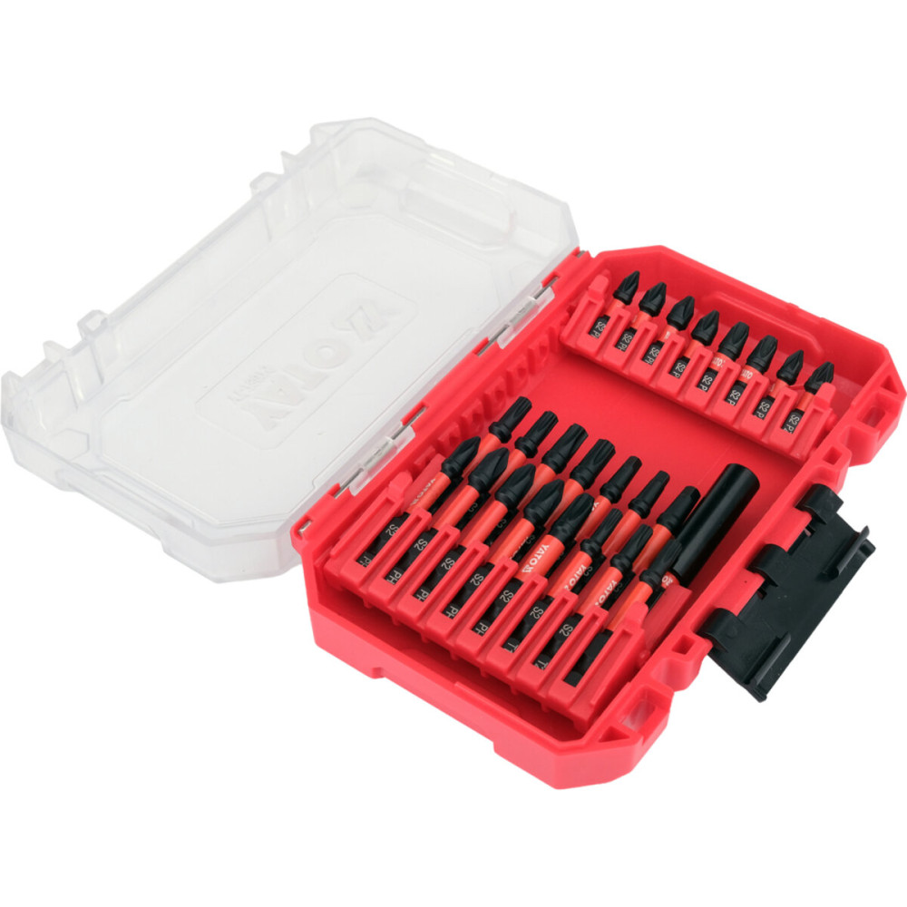 Біти  ударні YATO набір PH, PZ, SQ, Torx, адаптер з шпинделем 6-гранним 1/4", 24 шт. [10/20]