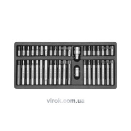 Набір насадок YATO : адаптери 1/2",3/8", HEX SPLINE TORX CrV [мет. Кейс] 40 шт. YT-0400