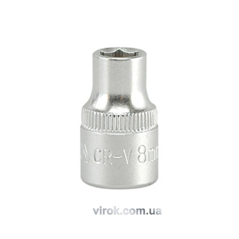 Головка торцева 6-гранна YATO : квадрат 3/8", М= 8 мм, L= 28 мм [24/240/480]
