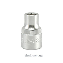 Головка торцева 6-гранна YATO : квадрат 3/8", М= 8 мм, L= 28 мм [24/240/480]