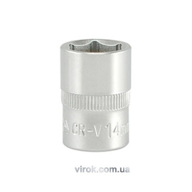 Головка торцева 6-гранна YATO : квадрат 3/8", М= 14 мм, L= 28 мм [24/240/480]
