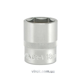 Головка торцева 6-гранна YATO : квадрат 3/8", М= 18 мм, L= 30 мм [12/120/240]
