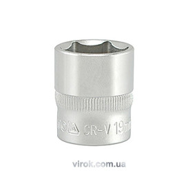 Головка торцева 6-гранна YATO : квадрат 3/8", М= 19 мм, L= 30 мм [12/120/240]