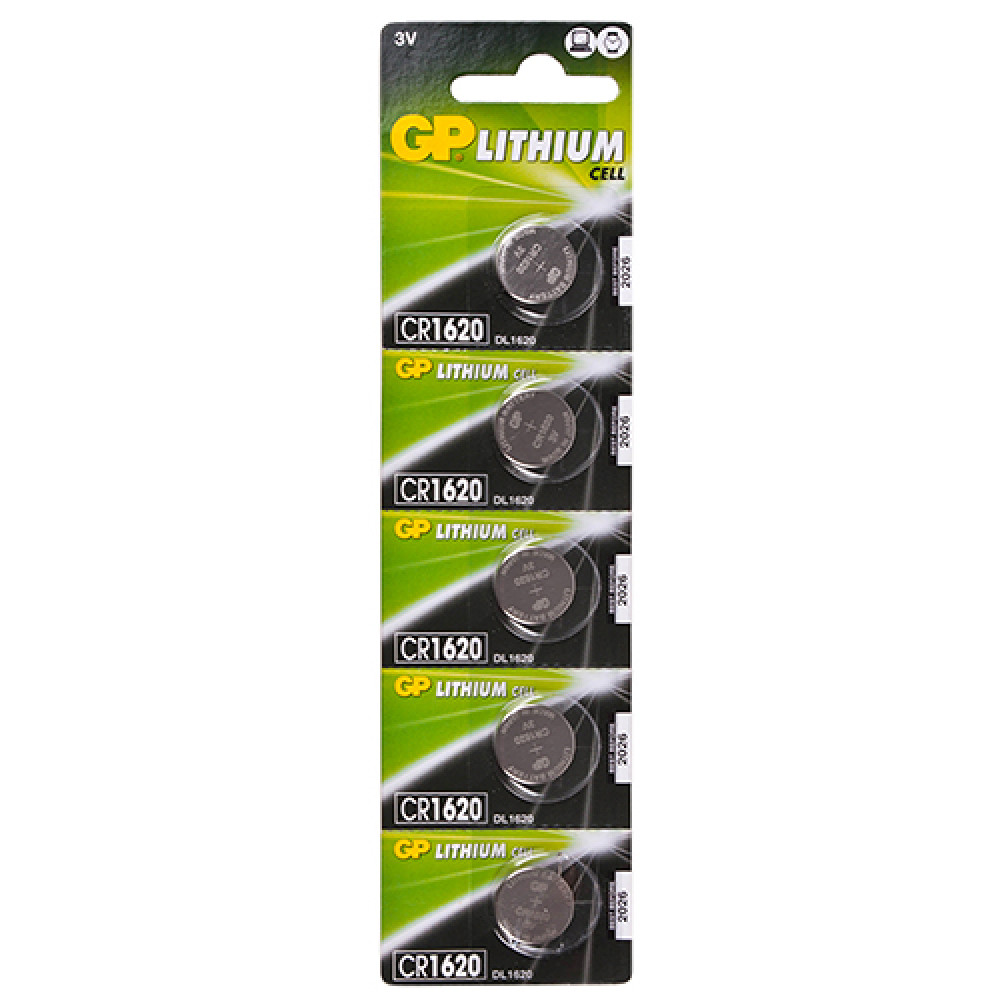 Батарейка GP дисковая Lithium Button Cell 3.0V CR1620-7U5 литиевые (CR1620)