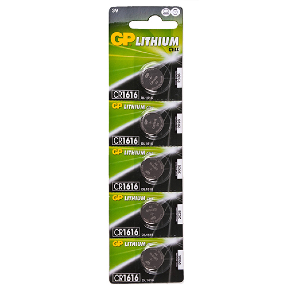 Батарейка GP дисковая Lithium Button Cell 3.0V CR1616-7U5 литиевые (CR1616)