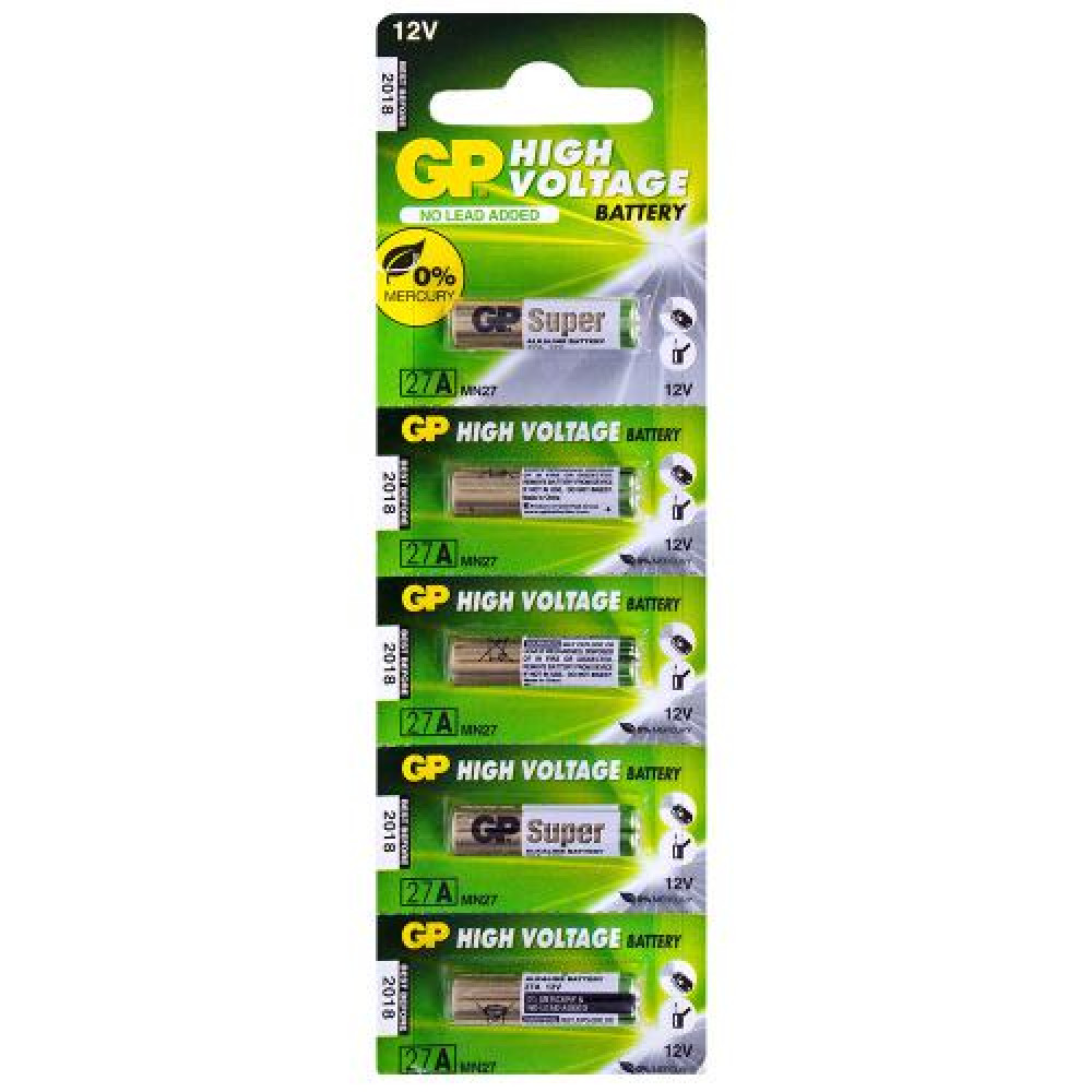 Батарейка GP ALKALINE 12,0V 27A-U1 щелочная, A27, MN27 для ПУ