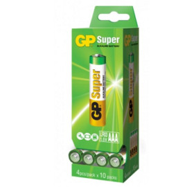 Батарейка GP SUPER ALKALINE 1.5 24A-2DP40-S4 LR03  щелочная, LR03 AAA