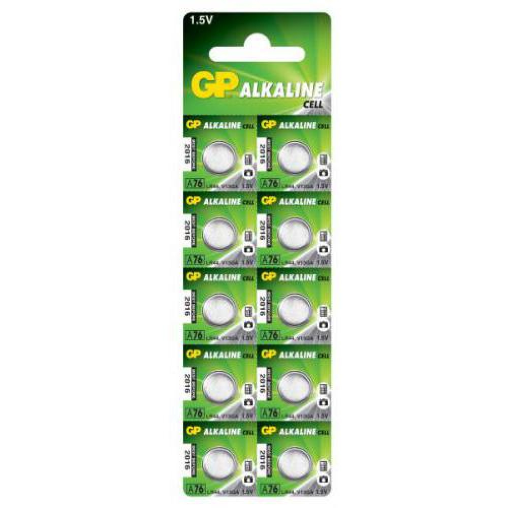 Батарейка GP ALKALINE щелочная A76 357 SR44 LR44 G13 (10 шт на блистере)