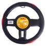 Чехол руля  VLOD-L285 BK/RD M черн-красн/БО/перф/кожа