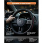 Чехол руля  VLOD-L282 BK/RD M черн-красн/БО/перф/кожа