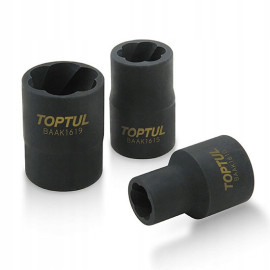 Набор головок для поврежденных гаек на планке TOPTUL 1/2" 9 ед. GAAG0903