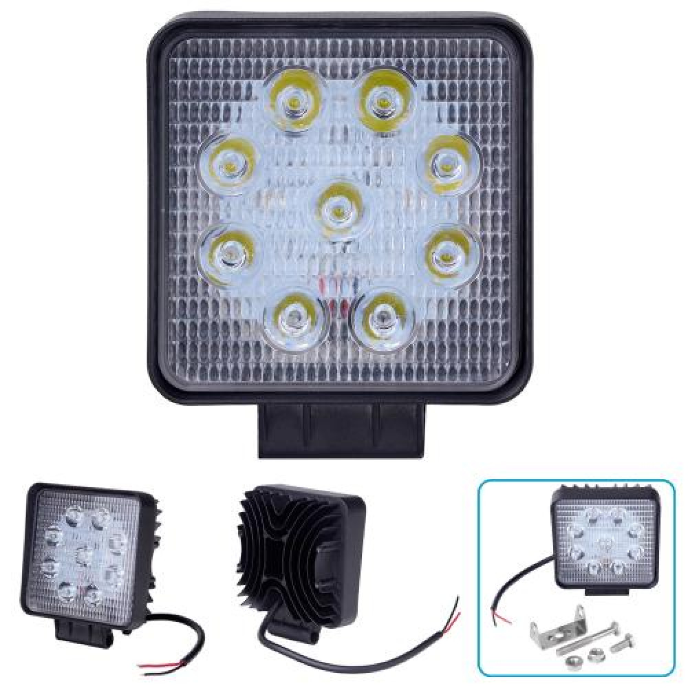 Фара рабочего света WLP-27S1S5 SPOT 9Led*3W (108*108*45)/10-30V/27W/6000K
